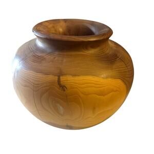 Mid century signed PIETER QUIST wood vase Danish 60's modern RARE